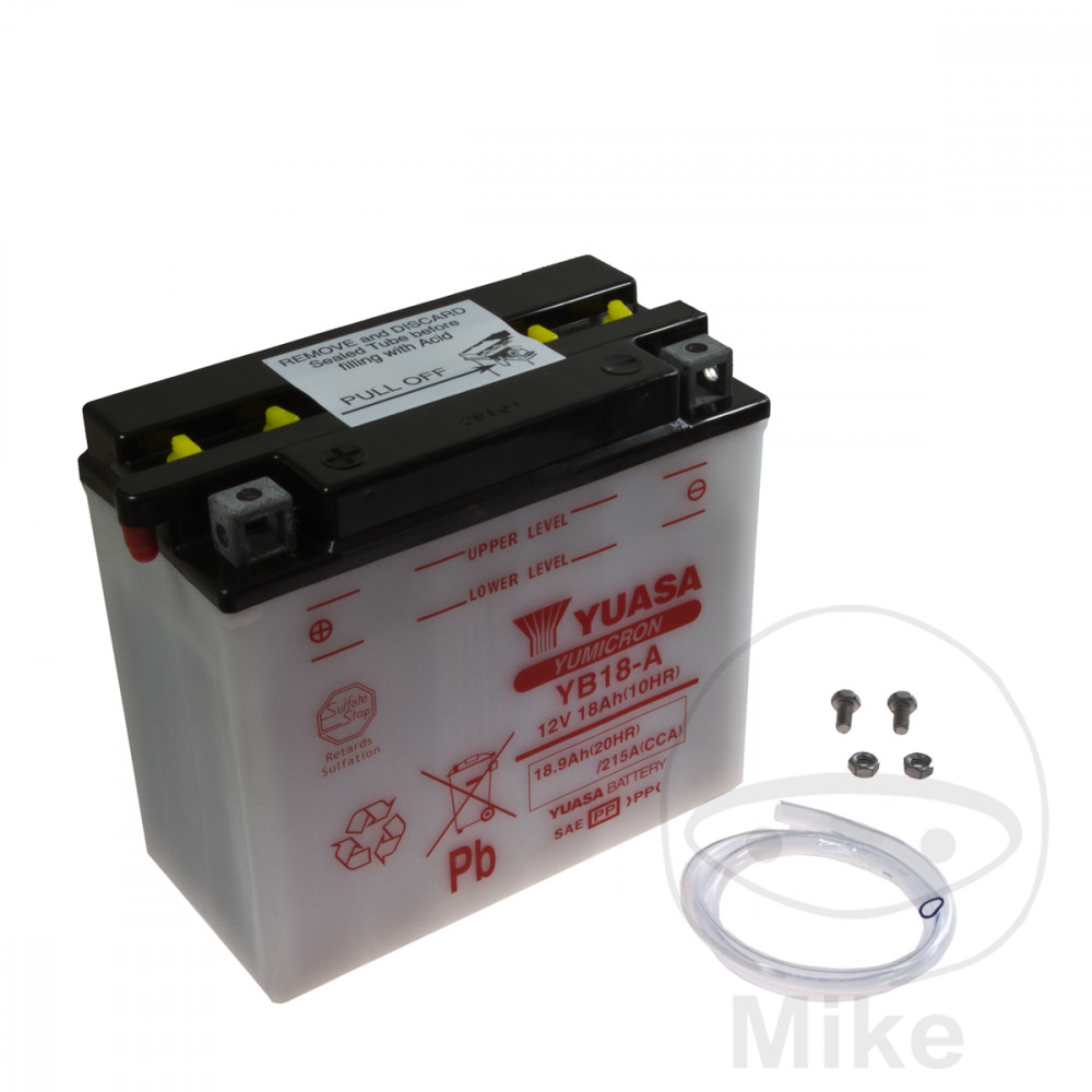 Batterie Yuasa YB18-A conventionnelle avec entretien - livrée sans acide - vue 2