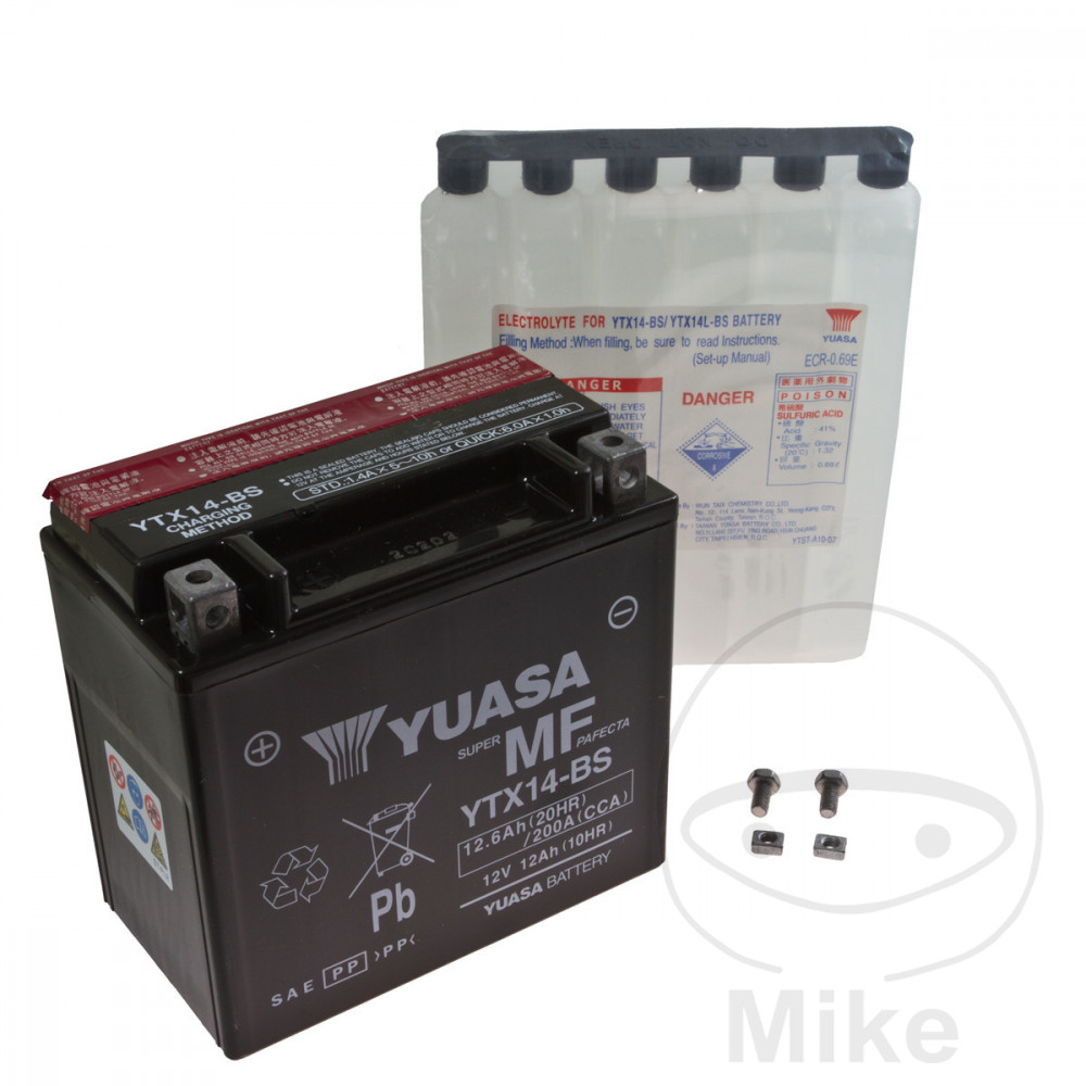 Batterie Yuasa YTX14-BS AGM sans entretien - vue 2