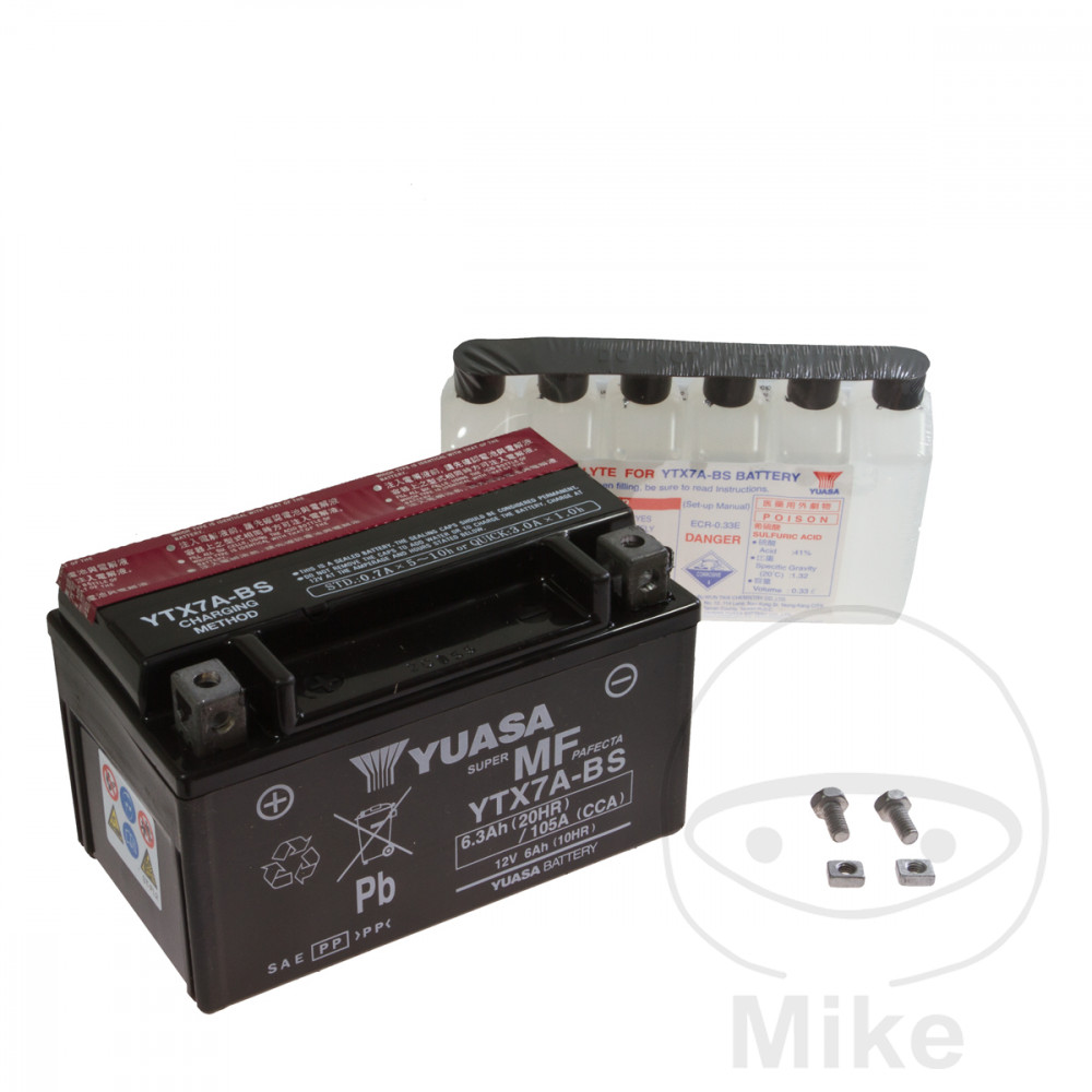 Batterie YUASA YTX7A-BS 12V 6Ah sans entretien - vue 2