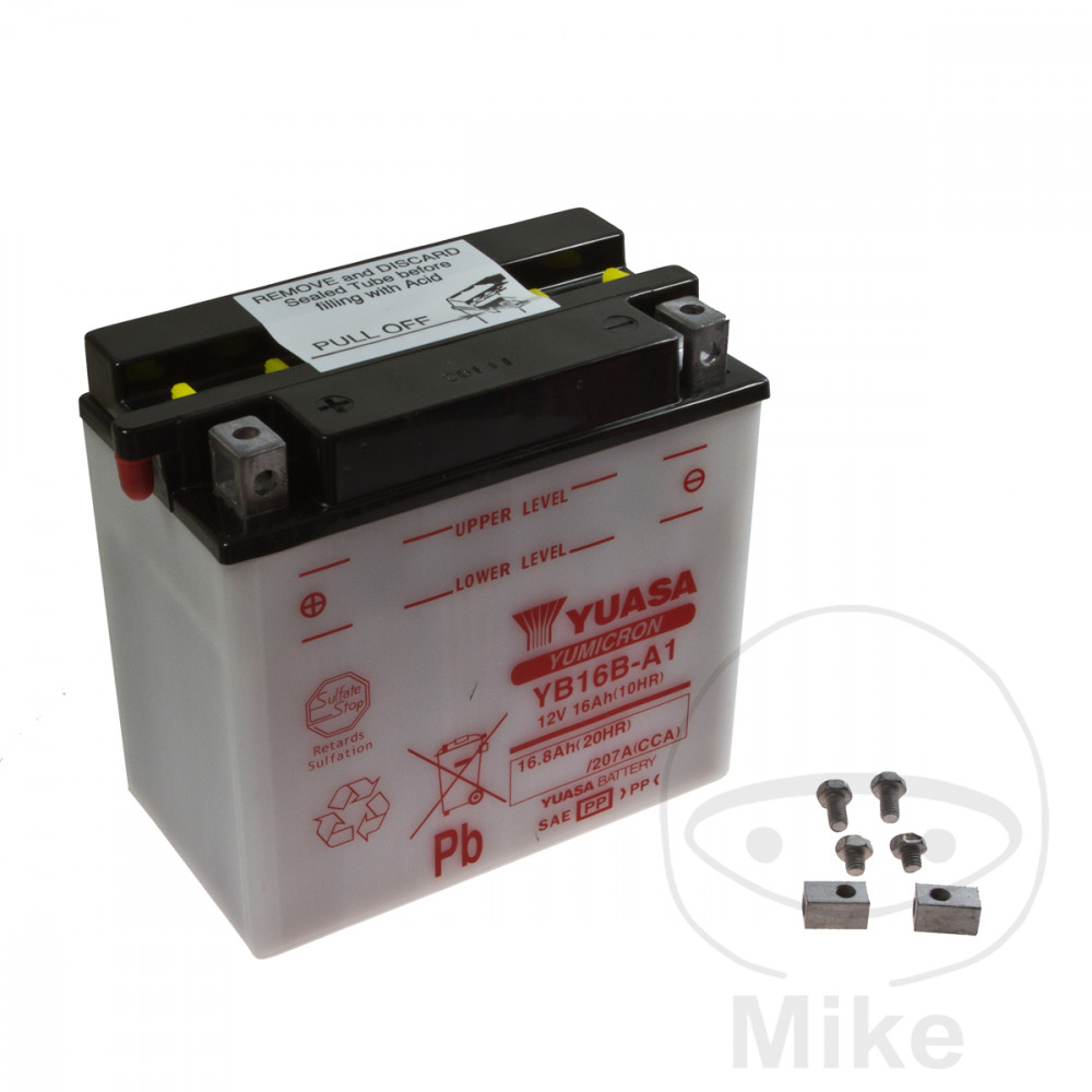 Batterie Yuasa YB16B-A1 conventionnelle avec entretien - vue 2