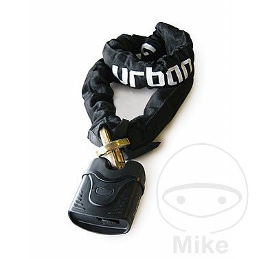 Chaîne antivol + cadenas Urban Ø10 - 1200 mm - Noir et Jaune