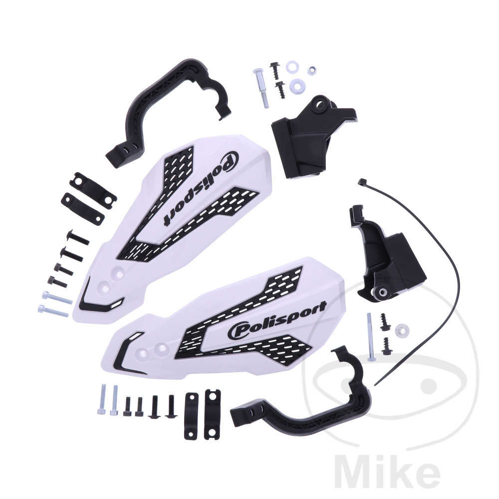 Protège-mains moto Polisport MX Flow Kawasaki KX-F 250/450 2008-2018 blanc-noir