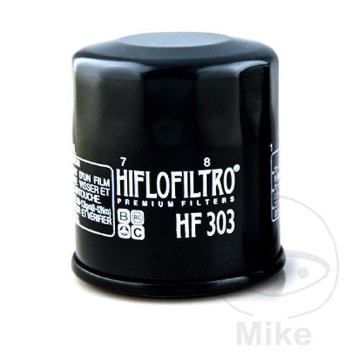 Filtre a huile moto adaptable CF moto 650 MT 2018+ - kawasaki 600 ER-6, 650 Z650, 900 Z900, 750 Z750, 1000 Z1000, ZZR 1400 - yamaha 600 fazer, 1000 YZF-R1 (65X73MM) -Hiflofiltro HF303