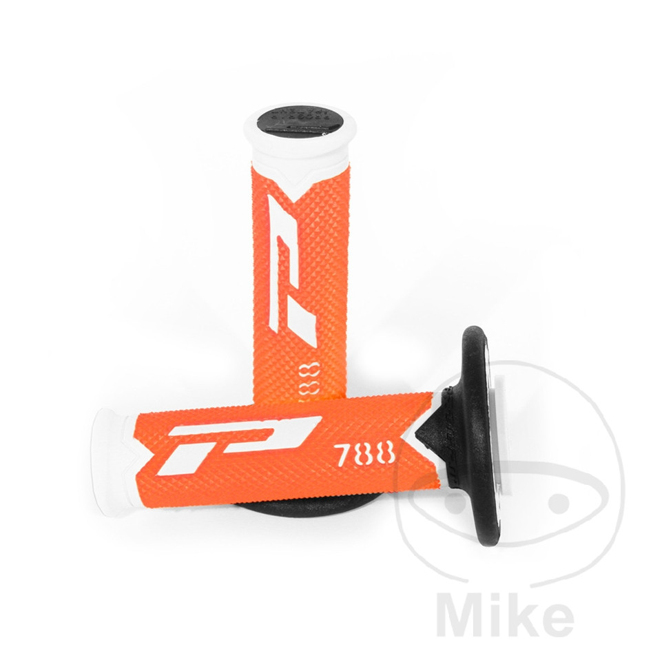 Poignées PROGRIP 788 Blanc/Orange Fluo/Noir 22/25 - vue 2