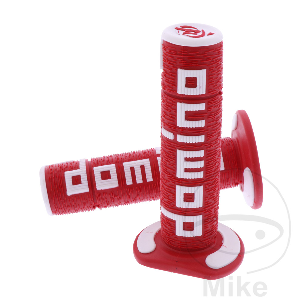 Revêtement poignée Domino off-road rouge blanc A360 fermé 120-123 mm (la paire) - vue 2