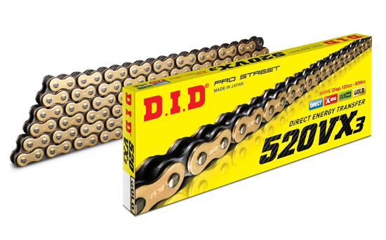 Chaîne DID X-ring 520VX3/096 Or/Noir avec attache rapide - vue 2