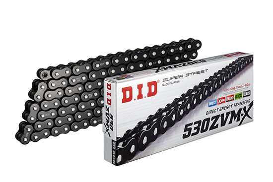 Chaîne DID X-Ring 530ZVMx2/11 ouverte avec maillon rivet noir/noir - vue 2