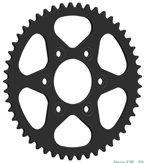 Couronne Esjot 49 dents PAS 525 Diamètre intérieur 073 Entraxe 103 - vue 2