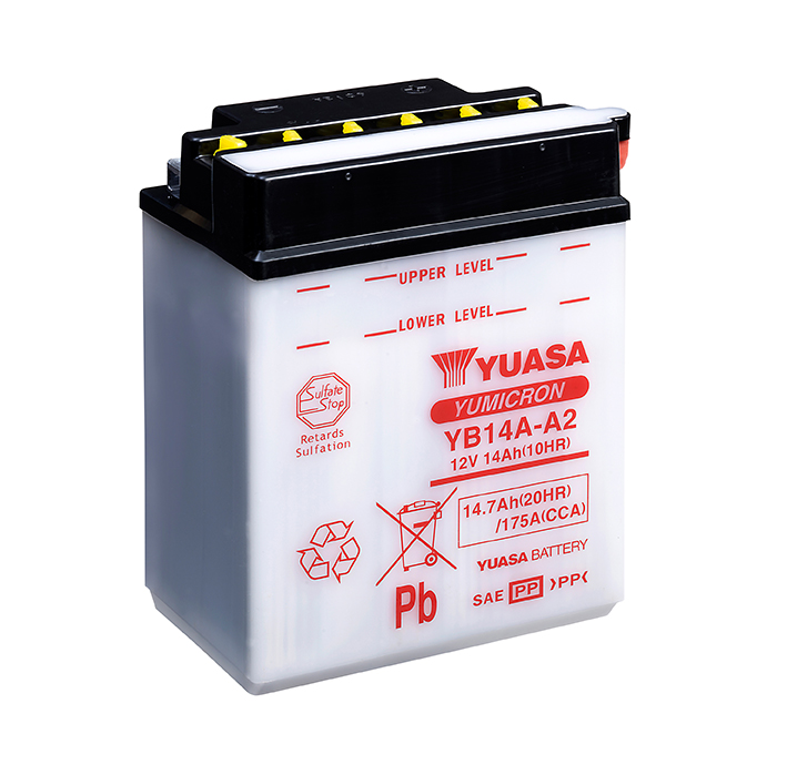 Batterie 12V 14 ah YB14A-A2 Yuasa yumicron conventionnelle avec entretien (lg134xl89xh176mm) (special quad polaris) - vue 2