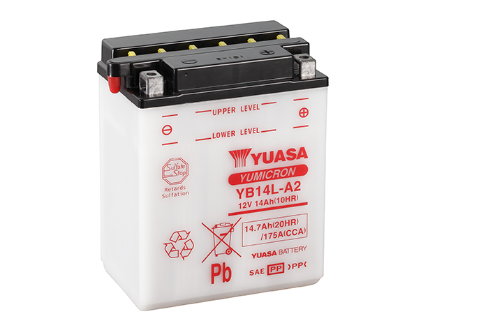 Batterie Yuasa YB14L-A2 conventionnelle avec entretien - vue 3