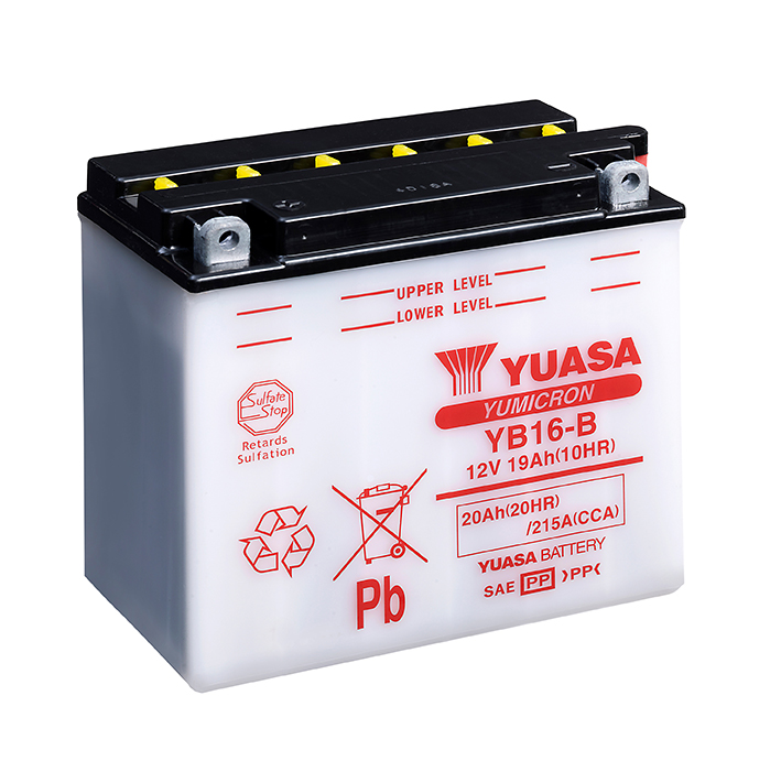 Batterie Yuasa YB16-B conventionnelle avec entretien - livrée sans acide - vue 2