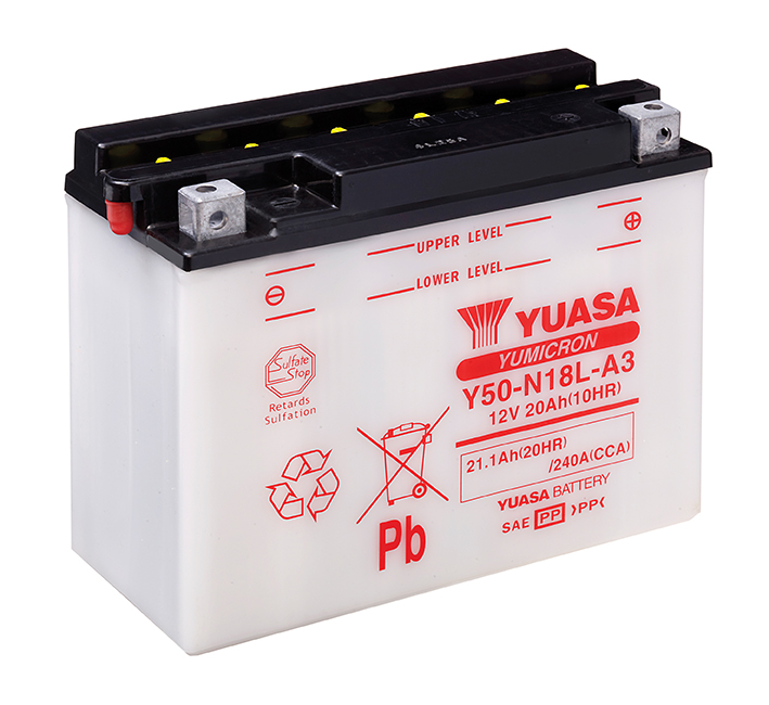 Batterie Yuasa Y50-N18L-A3 conventionnelle avec entretien - vue 2