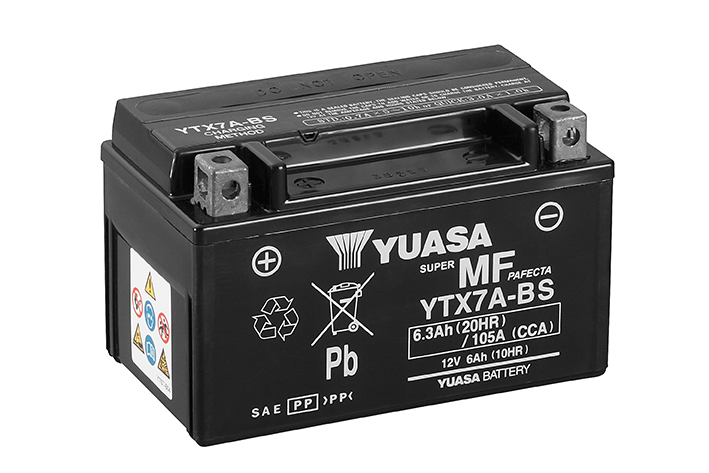 Batterie YUASA YTX7A-BS 12V 6Ah sans entretien - vue 3