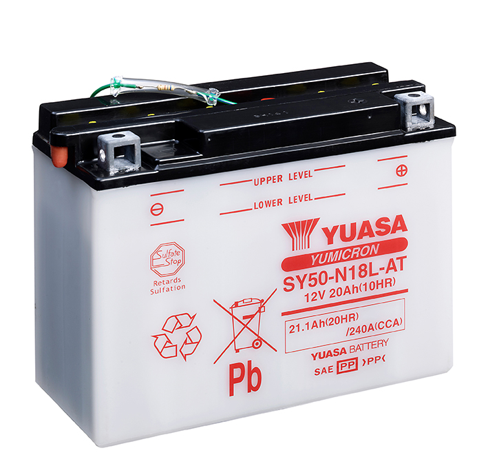 Batterie Yuasa SY50-N18L-AT conventionnelle avec entretien - vue 2