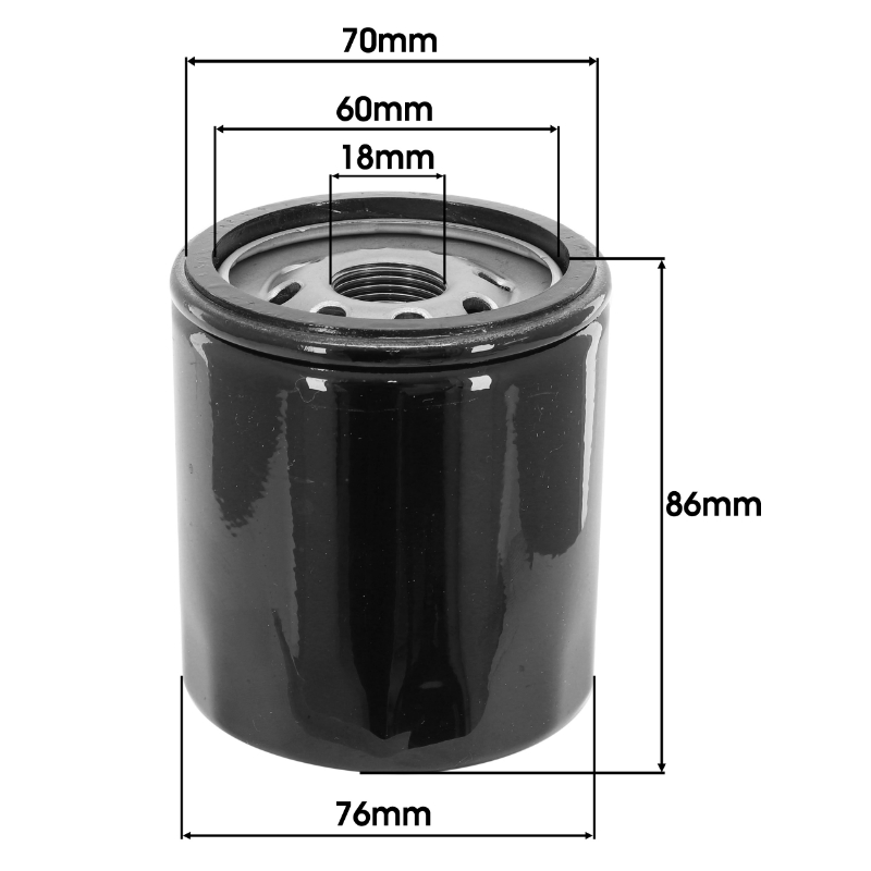Filtre a huile moto adaptable harley- davidson 1130 v road-night rod-steet rod (OEM: 63793-01K) (76X86MM) -Hiflofiltro HF174 - vue 2
