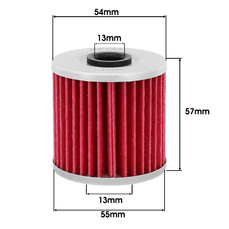 Filtre à huile Hiflofiltro HF123 adaptable Kawasaki 600 KL, 650 KLR, KLX (55x57mm) - vue 2