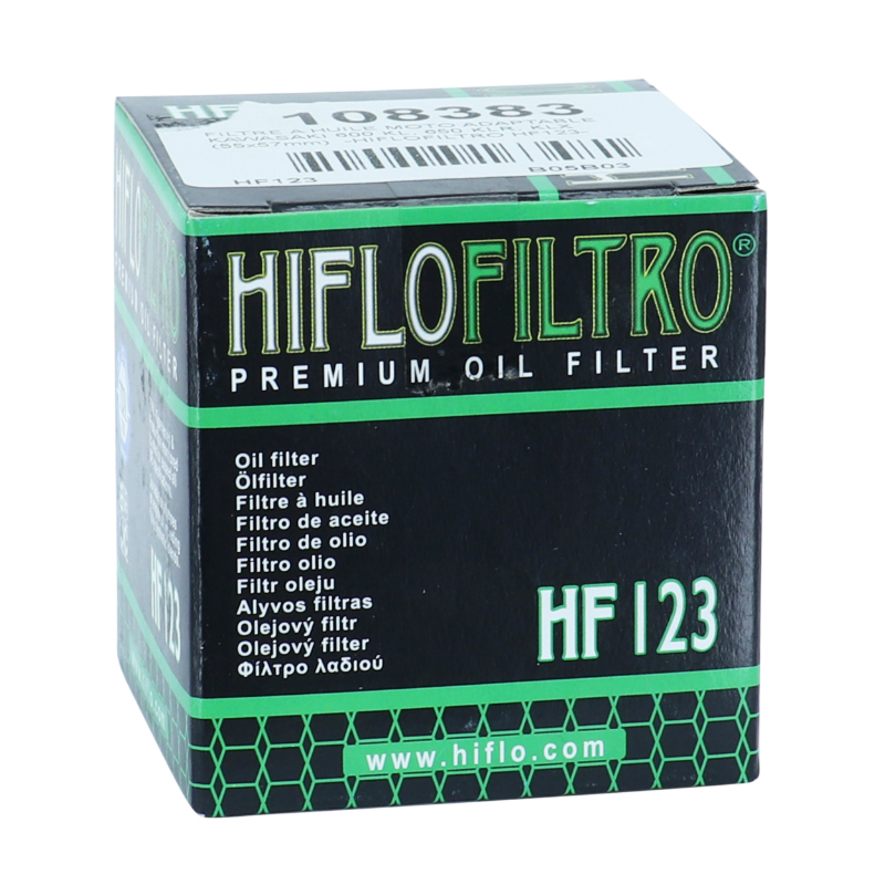 Filtre à huile Hiflofiltro HF123 adaptable Kawasaki 600 KL, 650 KLR, KLX (55x57mm) - vue 3