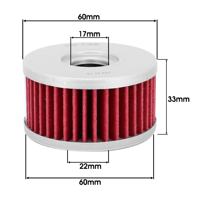 Filtre à huile Hiflofiltro HF136 Suzuki 250 DR, Intruder, 350 DR (60x33 mm) - vue 2