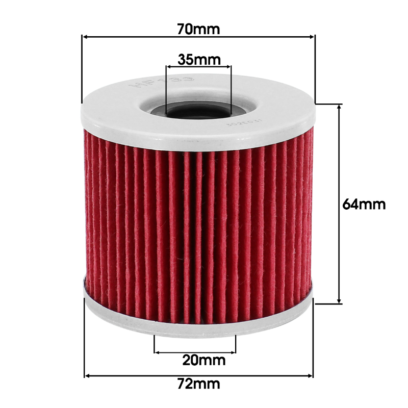 Filtre a huile moto adaptable suzuki GS 650, GS 750, GS 850, GS 1000, GS 1100 (72X64MM) -Hiflofiltro HF133 - vue 2