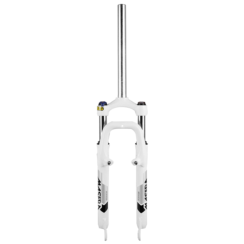 Fourche VTT 26" Zoom 386MLO à ressort blanc réglable-blocable débattement 60 mm pivot lisse 285 mm 1"1/8-28,6 extérieur compatible V-brake-disque - vue 2