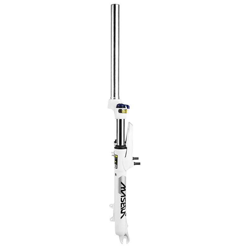 Fourche VTT 26" Zoom 386MLO à ressort blanc réglable-blocable débattement 60 mm pivot lisse 285 mm 1"1/8-28,6 extérieur compatible V-brake-disque - vue 3