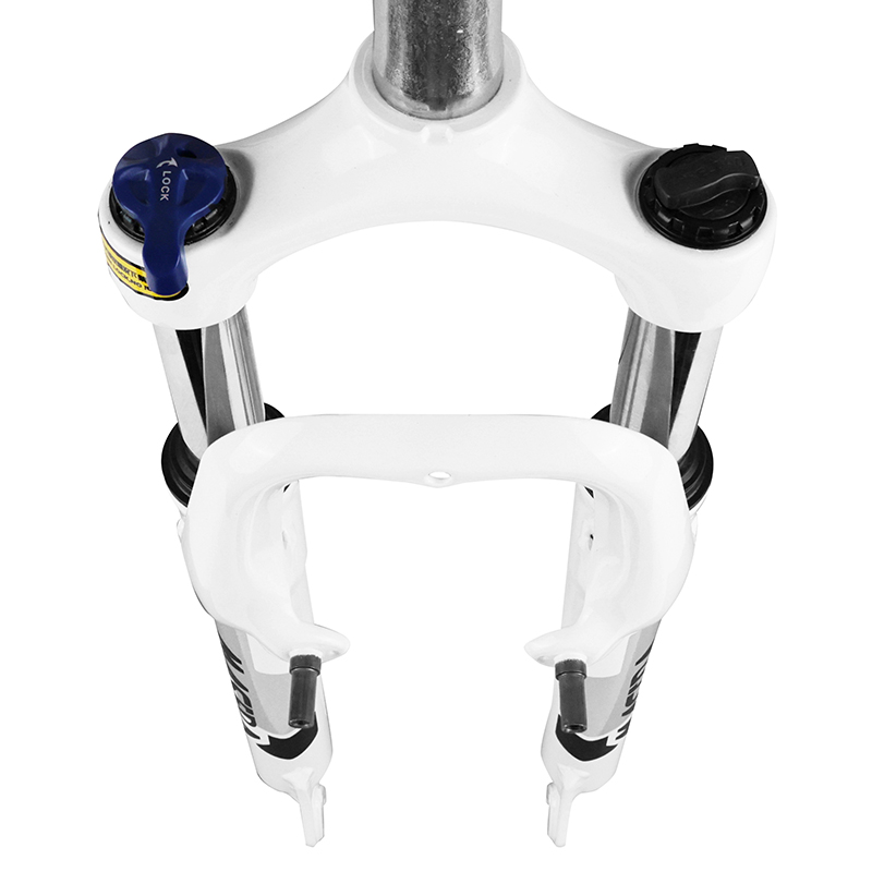 Fourche VTT 26" Zoom 386MLO à ressort blanc réglable-blocable débattement 60 mm pivot lisse 285 mm 1"1/8-28,6 extérieur compatible V-brake-disque - vue 4