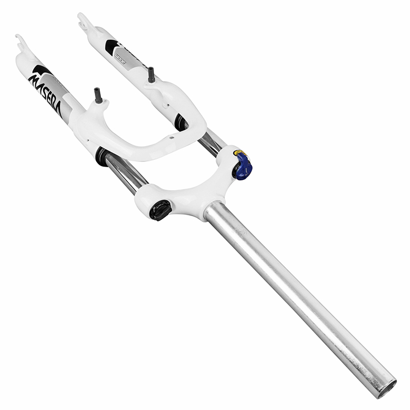 Fourche VTT 26" Zoom 386MLO à ressort blanc réglable-blocable débattement 60 mm pivot lisse 285 mm 1"1/8-28,6 extérieur compatible V-brake-disque - vue 5