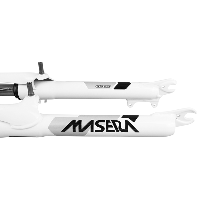 Fourche VTT 26" Zoom 386MLO à ressort blanc réglable-blocable débattement 60 mm pivot lisse 285 mm 1"1/8-28,6 extérieur compatible V-brake-disque - vue 6