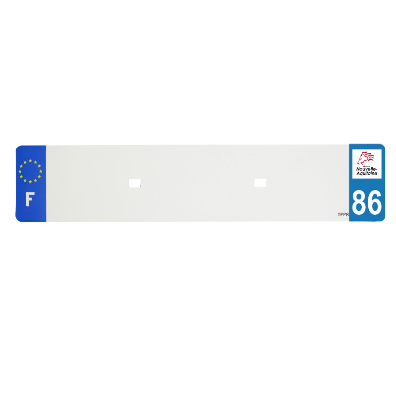 Bande plaque auto 520X110 pour PVC vierge dep. 86-EURO (vendu a l'unite)