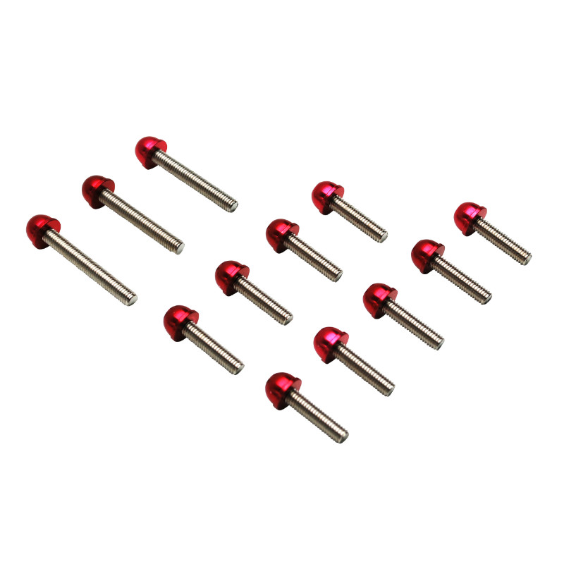 Vis de carter Replay acier avec embout pour MBK 50 Booster et Yamaha 50 BWS rouge (kit de 12)