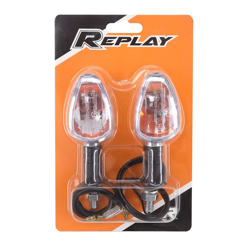 Clignotant universel Replay pyramide a ampoule BA15S base ABS transparent-chrome base longue (l 95MM - H36MM - l 52MM) (homologue ce) (paire) - vue 3