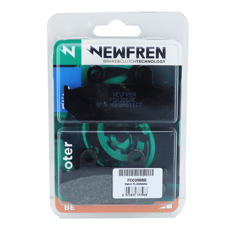 Plaquette de frein Newfren pour suzuki 400 burgman 2007+ ar, 650 burgman 2002+ ar (l 88MM - h 46.5MM - p 8.3MM) (FD0356BE) (elite organique) - vue 3