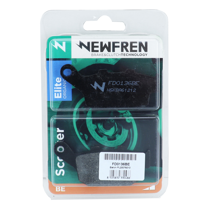 Plaquette de frein Newfren pour triumph 675 street triple 2008+2012 ar - honda 750 XRV africa twin 1990+2003 ar (l 86.5MM - h 40.5MM - p 10.6MM) (FD0136BE) (elite organique) - vue 3
