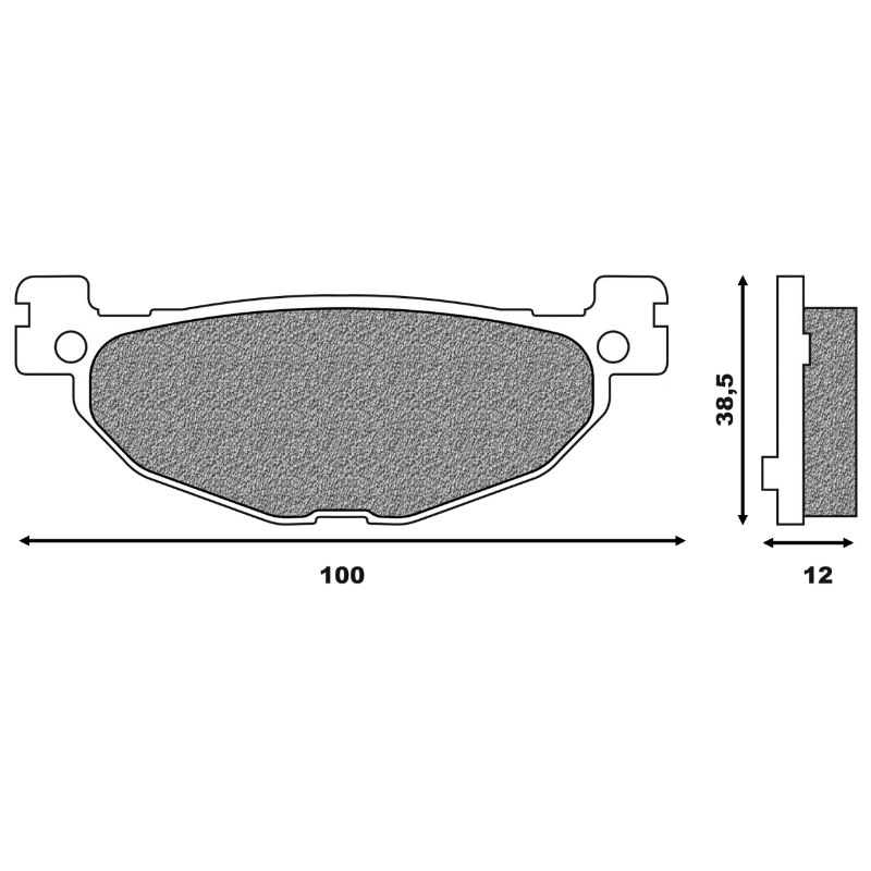 Plaquette de frein Newfren FD0378BE pour Yamaha TMAX 500 et Majesty 400 2004-2011 arrière - vue 2