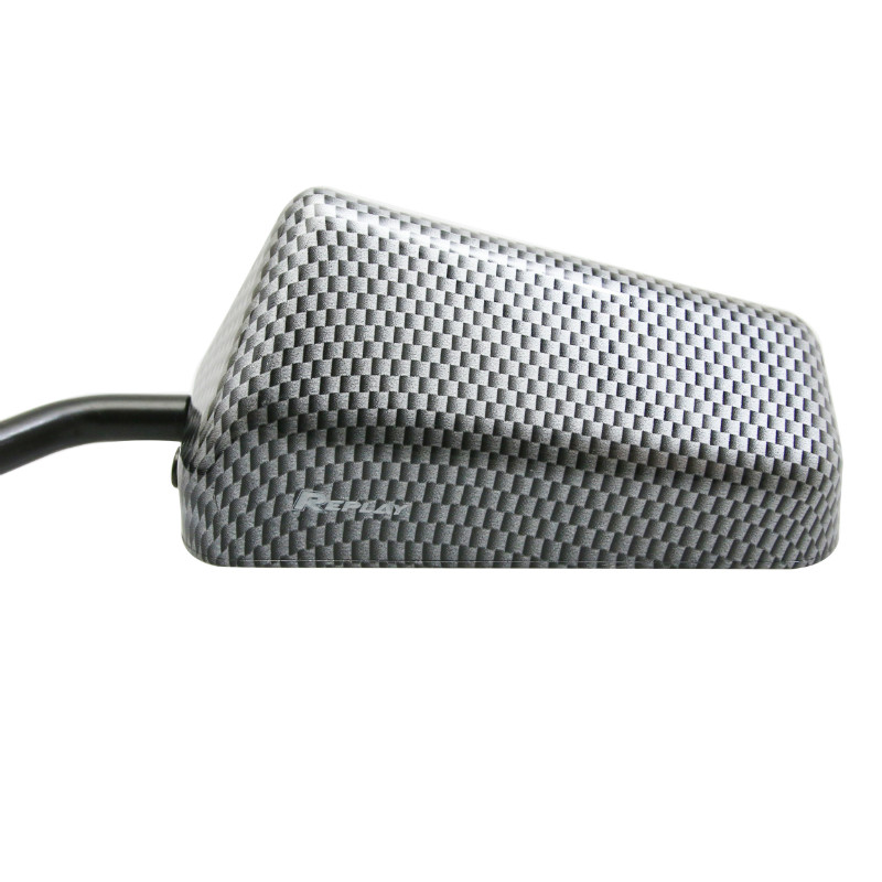 Retroviseur scoot Replay F1 diam 8 reversible carbone (X1) -tige longue noir- ** (livre avec adaptateur diam 8MM pas a gauche) - vue 3