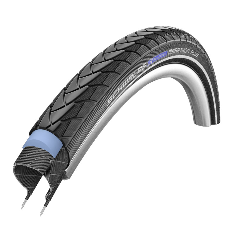 Pneu VTT urbain Schwalbe Marathon Plus 26 x 1.75 noir renfort 5 mm flanc réflex compatible VAE - vue 2