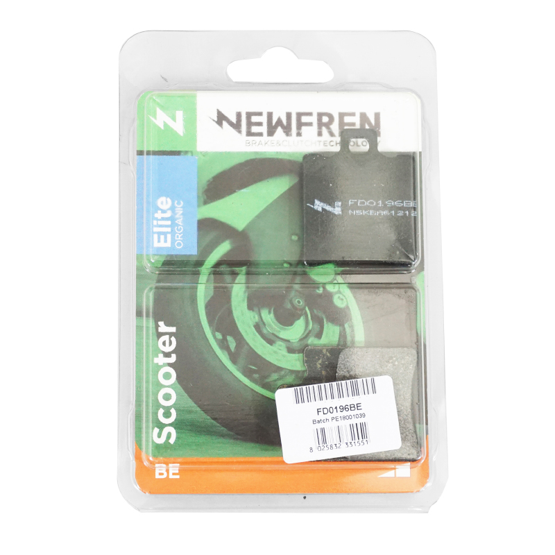 Plaquette de frein Newfren FD0196BE pour MBK 50 Booster, Stunt, Nitro, Yamaha BW'S NG, Peugeot Buxy, Piaggio Zip, NRG, Typhoon (organique) - vue 3