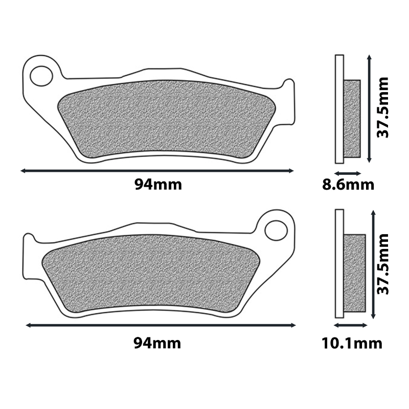 Plaquette de frein Newfren pour BMW 850 r GS 1996+2007 ar, 900 r RT 2005+2013 ar, 1000 s XR 2015+ ar, 1100 r R1993+2001 ar, 1150 r RT 2000+2006 ar, 1300 k s 2009+2015 (FD0229BT) (touring organique) - vue 2