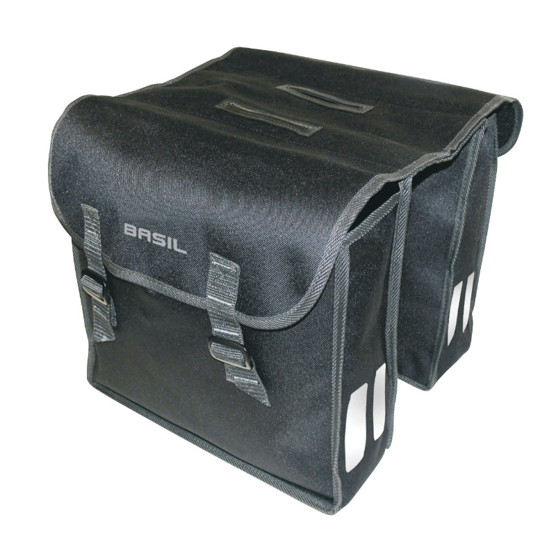 Sacoche arrière vélo double Basil Mara L 26L noir (35x10x33cm)