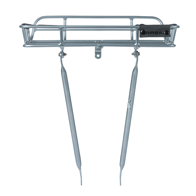 Porte bagage velo avant plateforme portland a tringles Basil avec rebords alu argent reglable 28''-26" (poids maxi 10 KG) (42X29X11CM) - vue 2