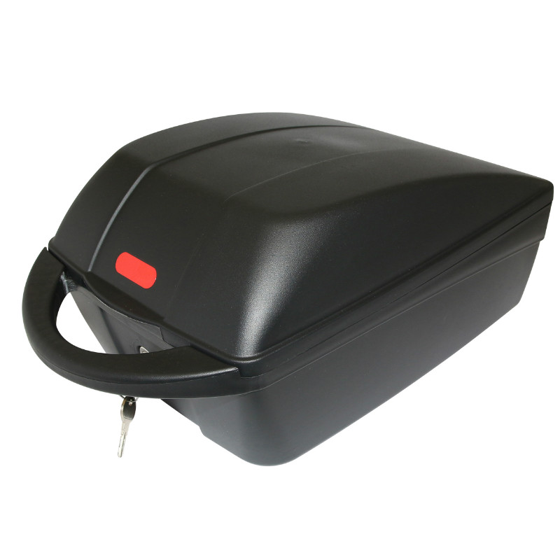 Top case vélo Polisport 11L noir sur platine à clé L28CM x L21CM x H16CM