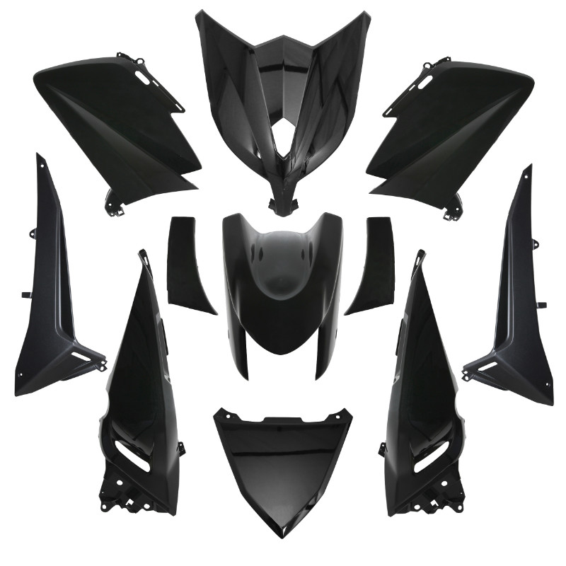 Carrosserie-carénage maxiscooter adaptable Yamaha 530 TMAX 2012-2014 noir brillant - Kit 11 pièces P2R