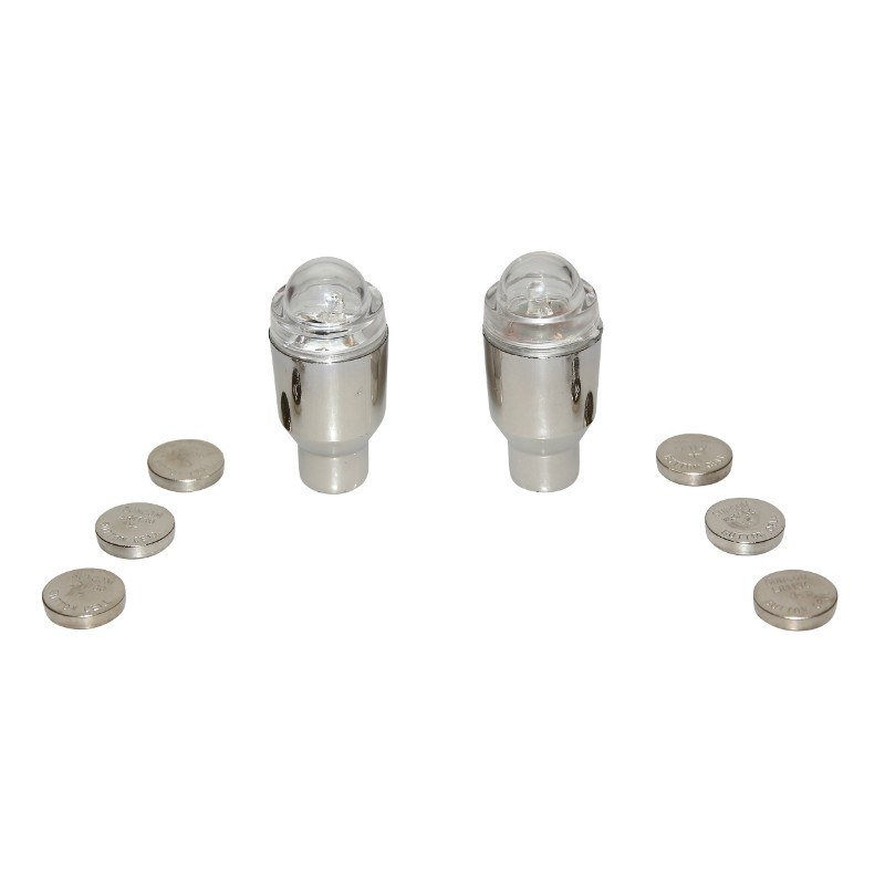 Bouchon de valve Replay VS lumineux LED bleu rouge (paire)