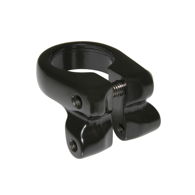 Collier de serrage tige de selle avec fixation porte-bagage aluminium noir diamètre 28,6 mm P2R