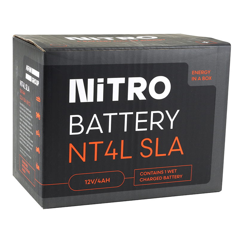 Batterie 12V 4 ah NT4L Nitro sla sans entretien prete a l'emploi (lg114xl71xh86mm) (equivalent YT4L - agm - gel) (activee en usine-fa) - vue 2