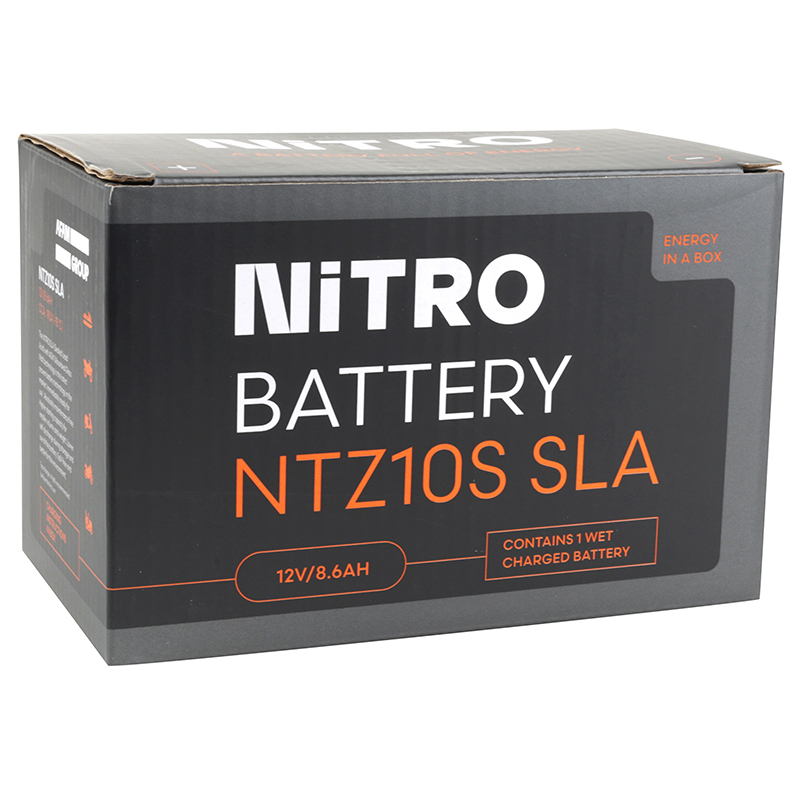 Batterie 12V 8,6 ah NTZ10S Nitro sla sans entretien prete a l'emploi (lg150xl87xh93mm) (equivalent YTZ10S - agm - gel) (activee en usine-fa) - vue 2