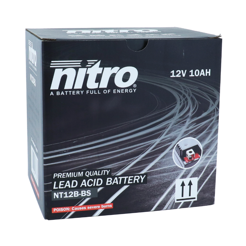 Batterie 12V 10 ah NT12B-BS Nitro MF sans entretien avec pack acide (lg150xl69xh130mm) (equivalent YT12B-BS) - vue 4
