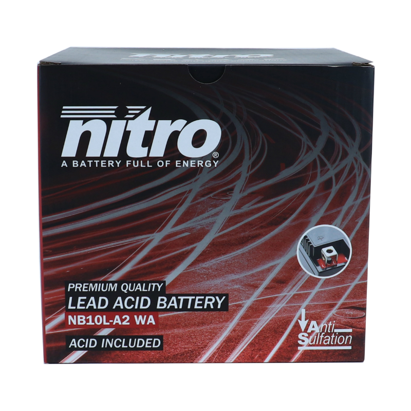 Batterie 12V 11 ah NB10L-A2 Nitro conventionnelle avec entretien (lg135xl90xh145mm) (equivalent YB10L-A2) - vue 4