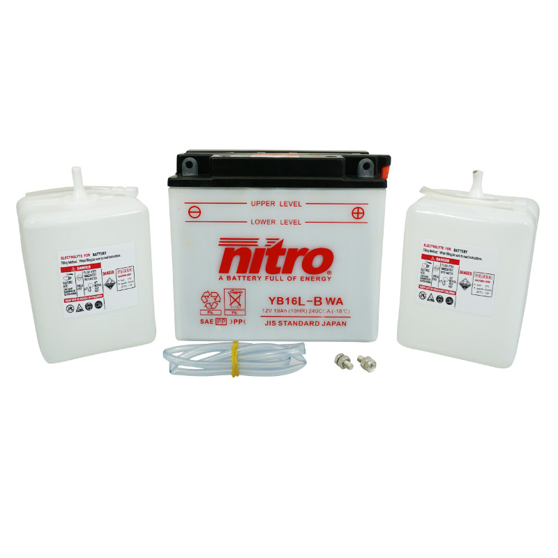 Batterie 12V 19 ah NB16L-B Nitro conventionnelle avec entretien (lg175xl100xh155mm) (equivalent YB16L-B)