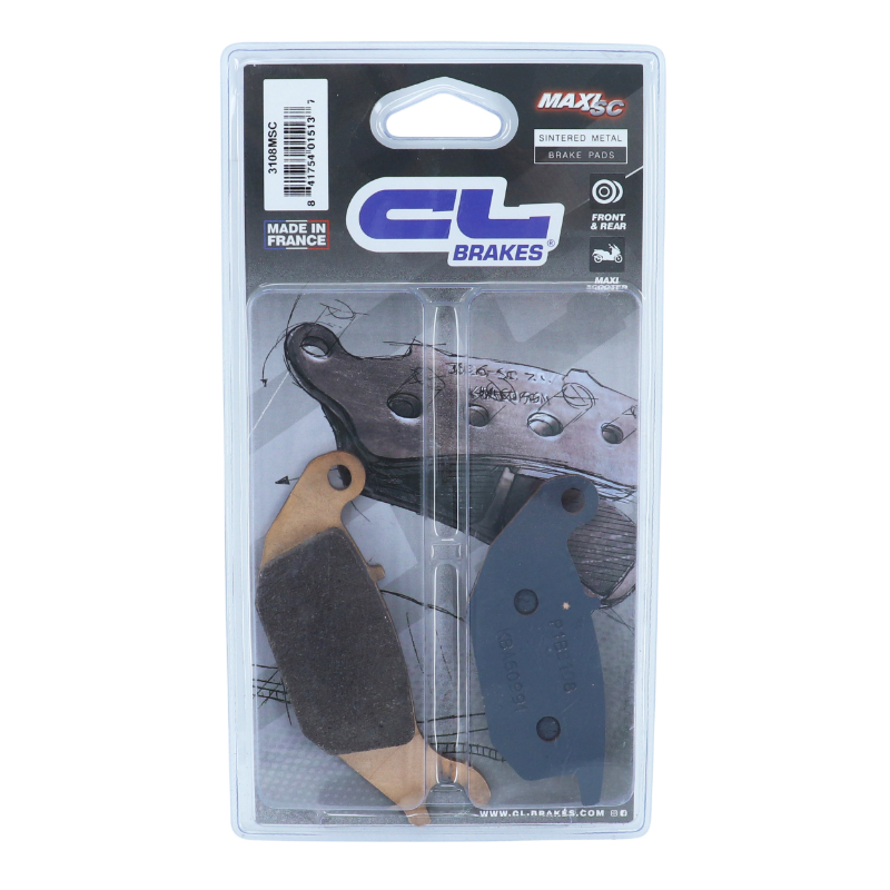 Plaquette de frein CL Brakes Honda 125 XL Varadero 2001-2011 / 125 CBR 2004-2010 / Yamaha 125 Tricity 2014-2016 arrière (1 jeu de 2 plaquettes) - vue 3